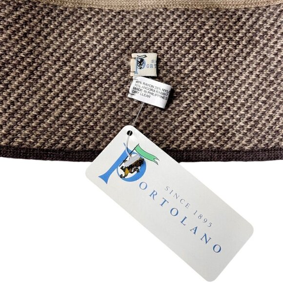 NWT Portolano Twist Headband Knit Cashmere Angora Blend Brown Beige Fall Winter - Picture 4 of 10